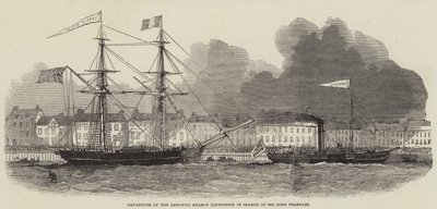 Saída da Expedição da Ramo Renovado em Busca de Sir John Franklin (gravura) de English School