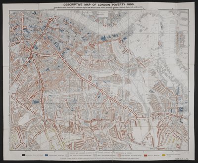 Mapa descritivo da pobreza em Londres, por Charles Booth de English School