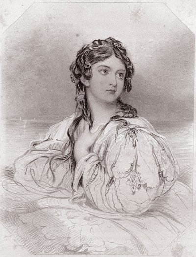 Desdemona, da peça Othello, " Galeria das Mulheres de Shakespeare". de English School