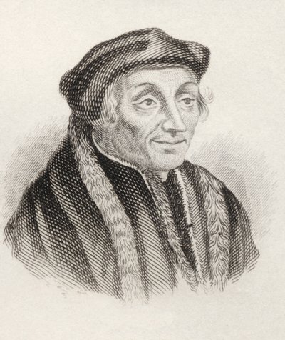 Desiderius Erasmus Roterodamus, do &39;Crabbes Historical Dictionary&39;, publicado em 1825 (lito) de English School