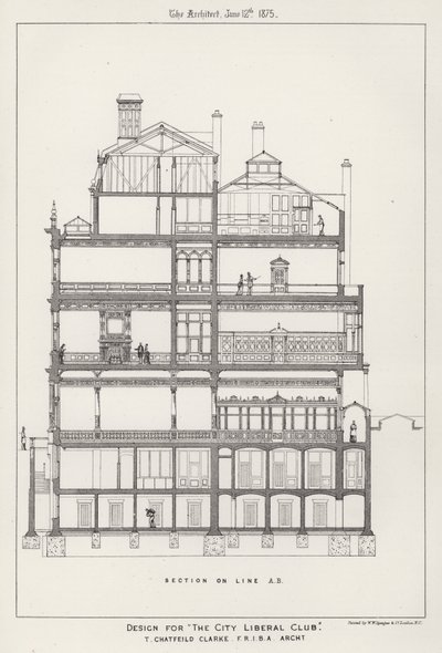 Design para "The City Liberal Club" (gravura) de English School