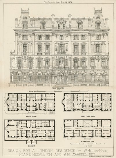 Design para uma residência em Londres por W Hilton Nash de English School
