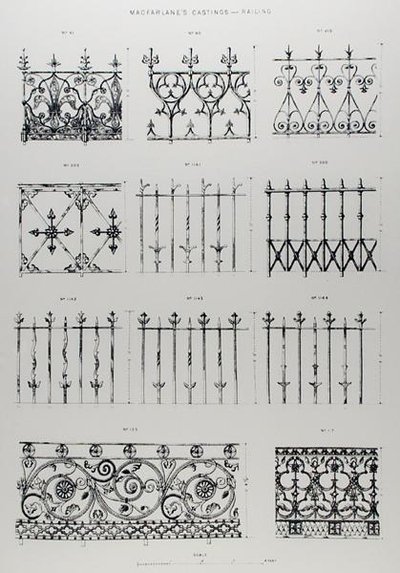 Desenhos para grades de ferro fundido, da 