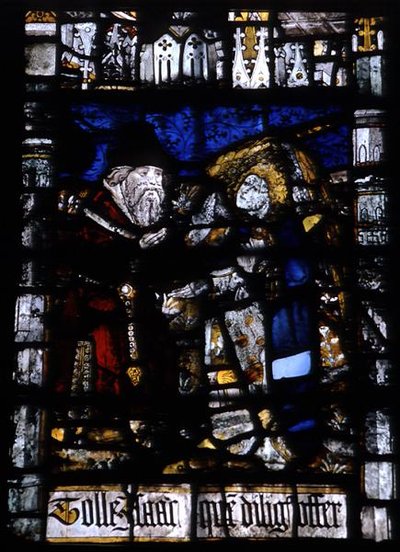 Detalhe de um dos vitrais, meados do século XV (vitral) de English School