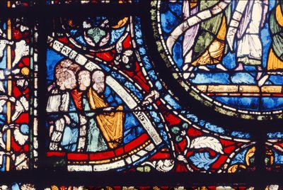 Pormenor da janela norte do Coro, finais do século XII (vitral) de English School