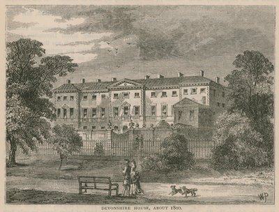 Devonshire House, Londres, em cerca de 1800 de English School