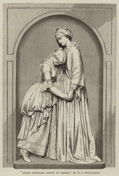 Dinah consolando Hetty na prisão, por FJ Williamson de English School