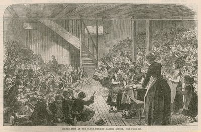 Hora do jantar no Clare Market Escola irregular, Natal de 1869 de English School