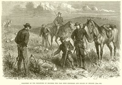 Descoberta dos esqueletos de soldados que foram surpreendidos e mortos por índios (junho de 1867) de English School
