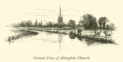 Vista distante da igreja de Abingdon de English School