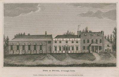 Cão e pato, St Georges Fields, Lambeth de English School