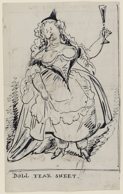 Doll Tear Sheet, c.1825 (caneta e tinta sobre papel) de English School