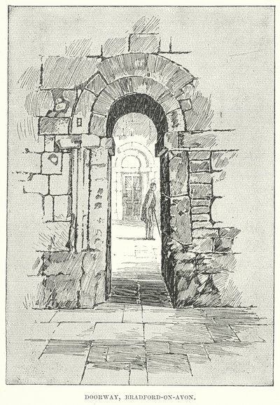 Porta de entrada, Bradford-on-Avon (gravura) de English School