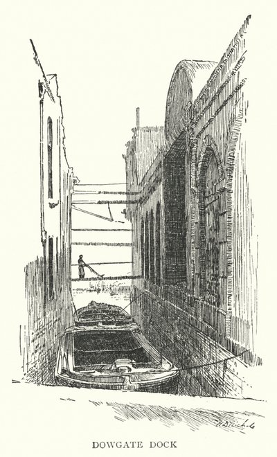 Dowgate Dock (gravura) de English School