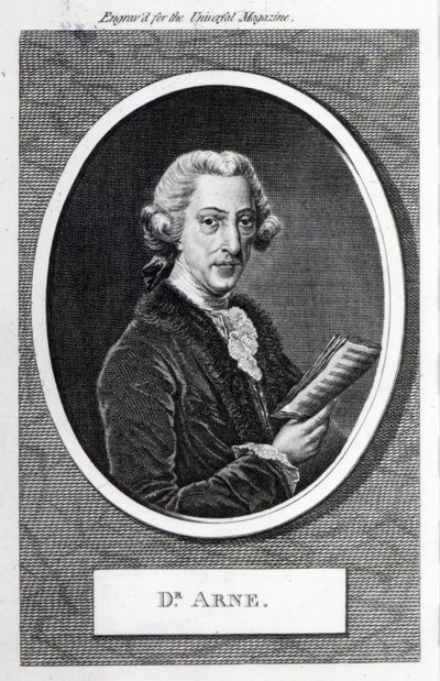 Dr. Arne, gravado para &39;The Universal Magazine&39;, 1787 (gravura) (foto bw) de English School