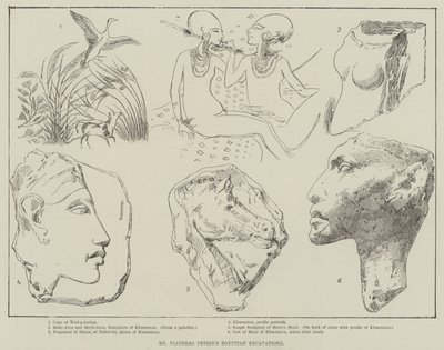 Dr. Flinders Petrie Excavações egípcias (gravura) de English School