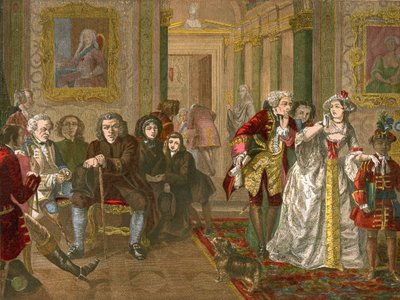Dr. Johnson na ante-sala de Lord Chesterfield (gravura colorida) de English School