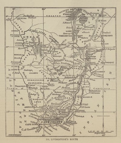 Rota do Dr. Livingstone (gravura) de English School