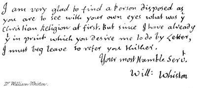 Dr. William Whiston de English School
