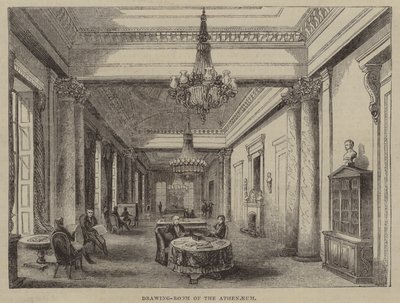 Sala de desenho no Athenaeum Club, Londres (gravura) de English School