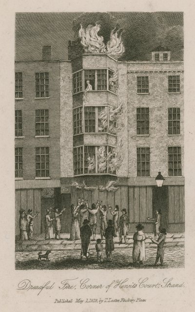 Fogo terrível, canto de Henrits Court, Strand de English School