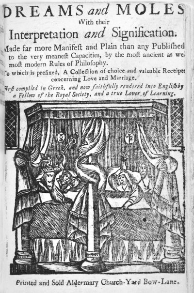 Dreams and Moles, titlepage, c.1750 (xilogravura) de English School