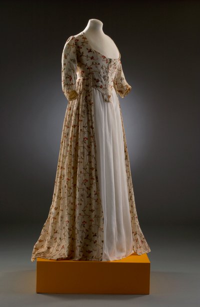 Vestido, 1790 (algodão estampado) de English School