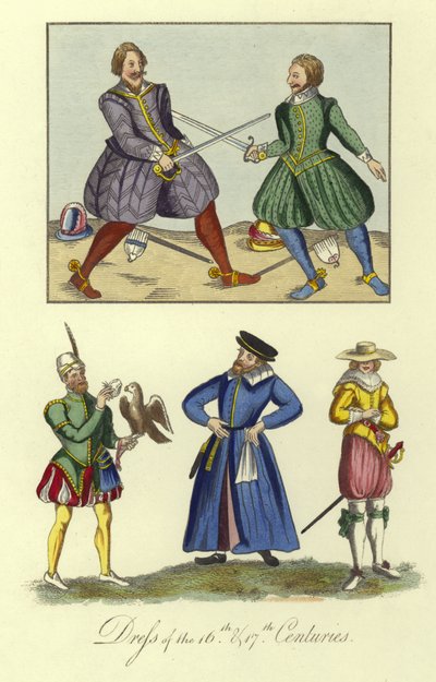 Vestido dos séculos XVI e XVII de English School