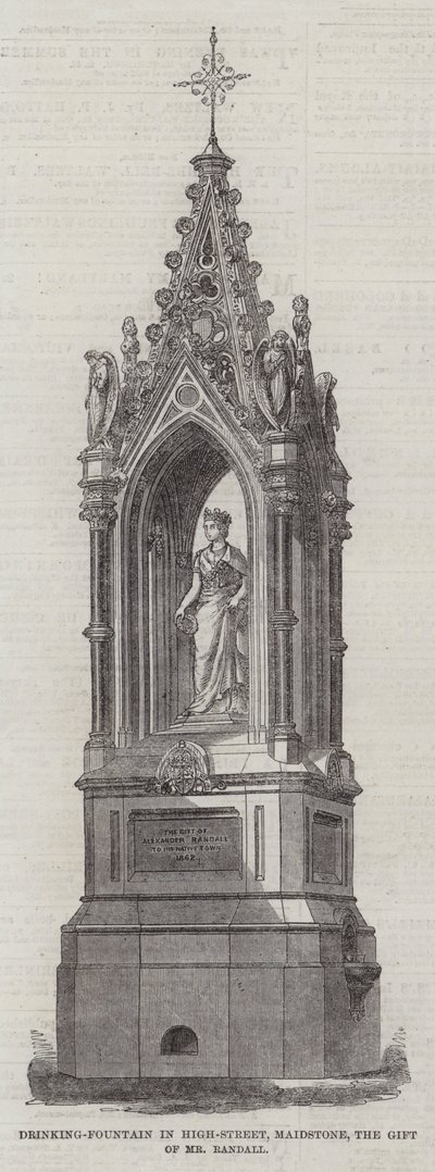 Drinking-Fountain in High-Street, Maidstone, the Gift of Mr Randall (gravura) de English School