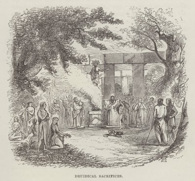 Sacrifícios druidas (gravura) de English School