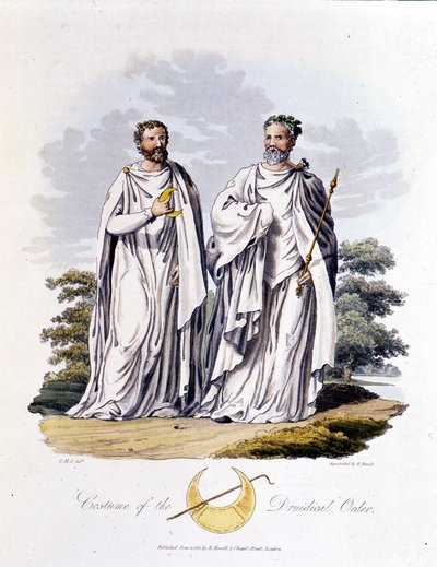 Druidas - em "Celtas e Godos, costumes dos habitantes das Ilhas Britânicas do início do século VI e das nações góticas da costa ocidental do Báltico", por S.R. Meyrick e Ch. Smith de English School