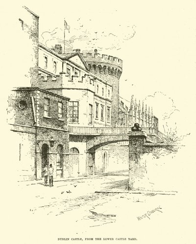 Castelo de Dublin, do pátio inferior do castelo de English School