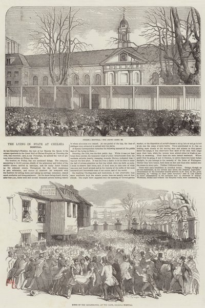 Duke of Wellington Lying in State at the Chelsea Hospital (gravura) de English School