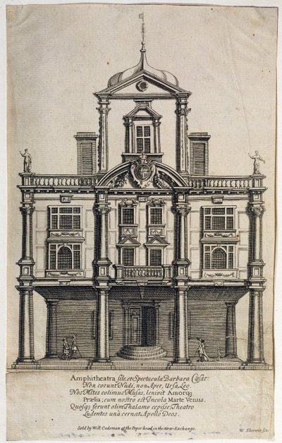 Teatro dos Duques, Jardins de Dorset, gravados por W. Sherwin (c.1645-1711) 1673 de English School