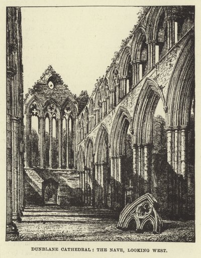 Catedral de Dunblane, a nave, olhando para o oeste de English School