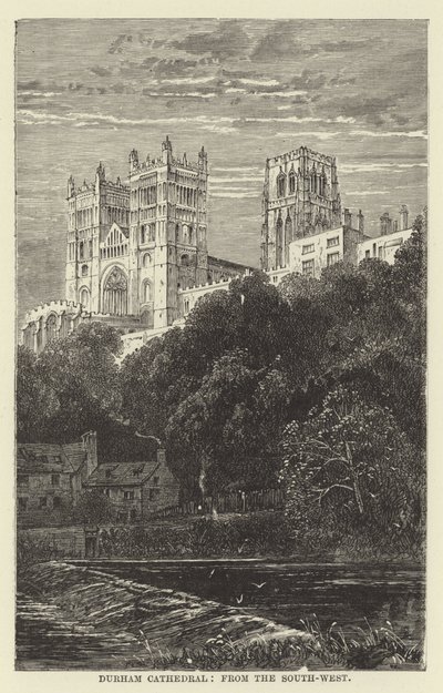 Catedral de Durham, do sudoeste de English School