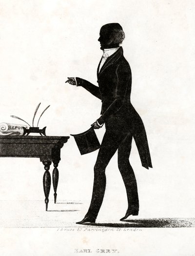Earl Gray, político e primeiro-ministro Whig britânico que introduziu a Lei da Grande Reforma de 1832 de English School