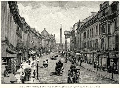 Earl Grey Street, Newcastle-on-Tyne (gravura) de English School