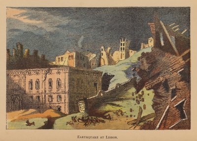 Terramoto em Lisboa (litografia a cores) de English School