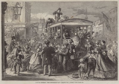 Segunda-feira de Páscoa, a Excursion-Van (gravura) de English School