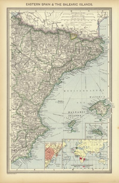 Espanha Oriental e Ilhas Baleares (cor litho) de English School