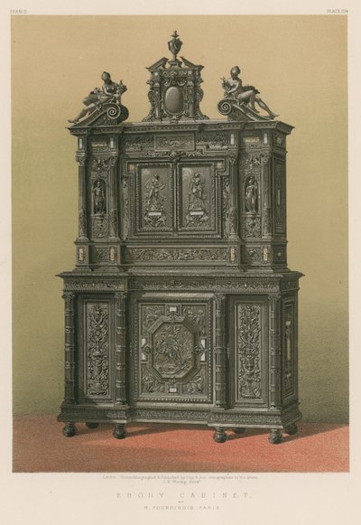 Gabinete Ebony por M Fourdinois, Paris de English School