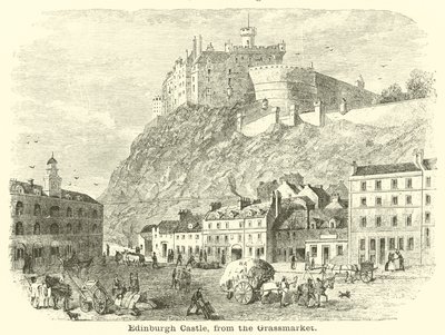 Castelo de Edimburgo, do Grassmarket de English School
