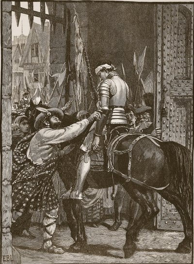 Edimburgo depois de Flodden, ilustração da história ilustrada de Cassells da Inglaterra (foto sépia) de English School