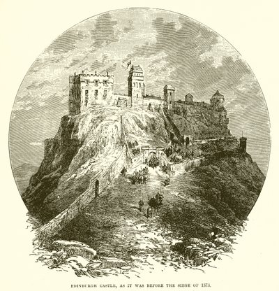 Castelo de Edimburgo, como era antes do cerco de 1573 de English School