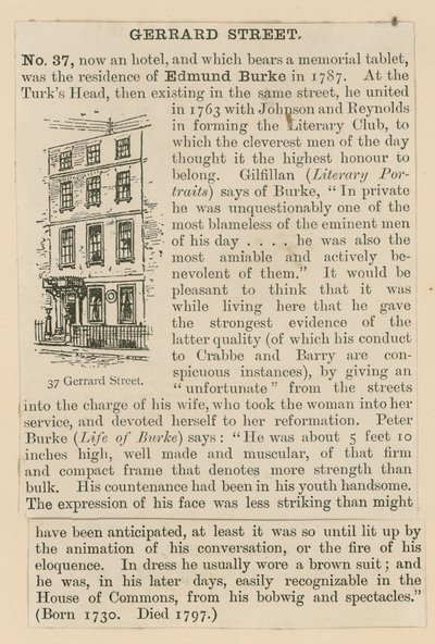 Edmund Burke e 37 Gerrard Street de English School