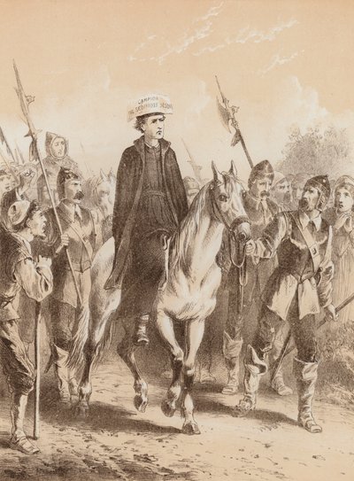 Edmund Campion, "A caminho de Londres" (litografia) de English School