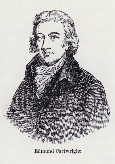 Edmund Cartwright, inventor inglês do tear eléctrico (litho) de English School