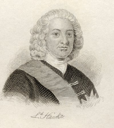 Edward Hawke, do &39;Crabb&39;s Historical Dictionary&39;, publicado em 1825 de English School