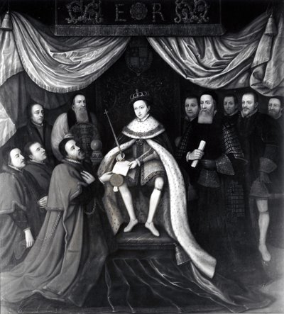 Eduardo VI (1537-1553) Concessão da Carta aos Hospitais Bridewell e Bethlehem em 1553 (ver também 111677) de English School